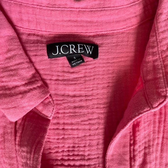 J. Crew Gauze Popover Pink Mini Short Sleeve Cotton Dress Size Small - Picture 5 of 6
